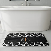 Tapis De Bain Motif Cercle noir et blanc avec Monogramme