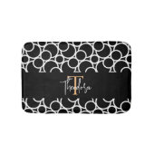 Tapis De Bain Motif Cercle noir et blanc avec Monogramme (Devant)