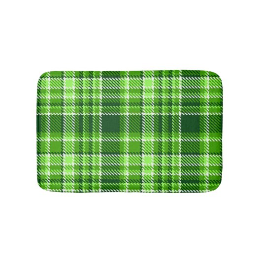 Tapis De Bain Motif Checkered de couleur verte (Devant)
