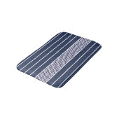 Tapis De Bain Motif Chevron bleu bleu marine moderne (Angle)
