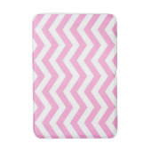 Tapis De Bain Motif Chevron rose et blanc (Devant (Vertical))