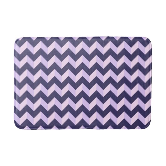 Tapis De Bain Motif Chevron Violet (Devant)