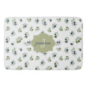 Tapis De Bain Motif chic aquarelle monogramme nom vert olive (Devant)
