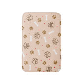 Tapis De Bain Motif chien mignon avec pattes os pois minuscules (Devant (Vertical))