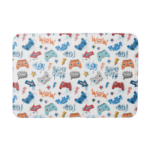 Tapis De Bain motif contrôleur cool avec texte pour les joueurs