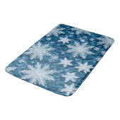 Tapis De Bain Motif courbé Flakes Bleu et Blanc (Angle)