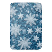 Tapis De Bain Motif courbé Flakes Bleu et Blanc (devant Vertical)