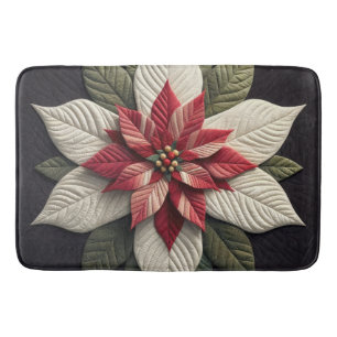 Tapis De Bain Motif courbé Poinsettia Noir