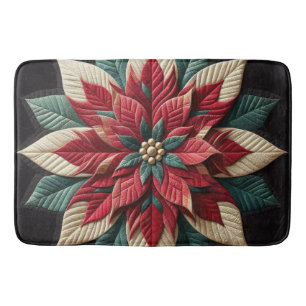 Tapis De Bain Motif courbé Poinsettia Noir