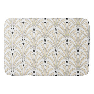 Tapis De Bain Motif crème et blanc chic d'art déco de Palmetto
