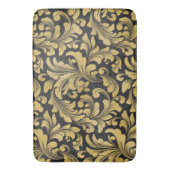 Tapis De Bain Motif damassé baroque noir et or (devant Vertical)