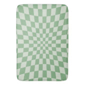 Tapis De Bain Motif damier vert déformé (devant Vertical)