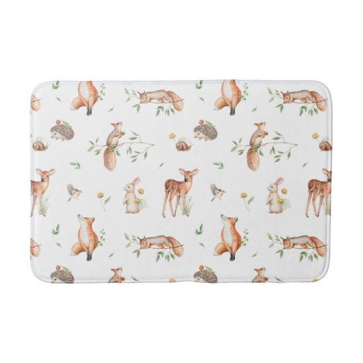Tapis De Bain Motif d'amis animaux de bois mignon (Devant)
