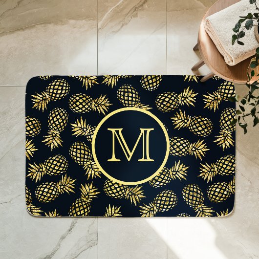Tapis De Bain Motif d'ananas bleu marine