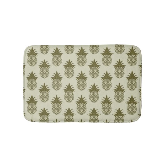 Tapis De Bain Motif d'ananas de Khaki (Devant)