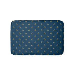 Tapis De Bain Motif d'Ancre d'or de la Marine