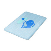 Tapis De Bain Motif d'Ancres de Baleine Bleue Cute (Angle)