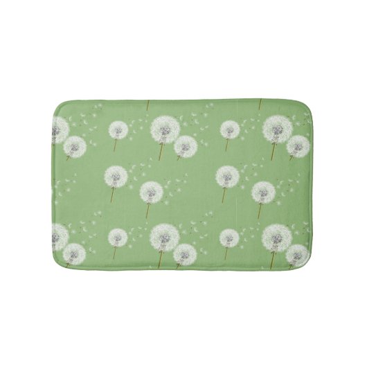 Tapis De Bain Motif Dandelion sur Green Arrière - plan (Devant)