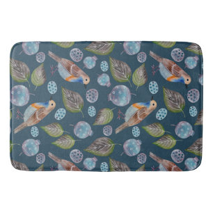 Tapis De Bain Motif d'aquarelle Blue Birds