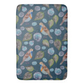 Tapis De Bain Motif d'aquarelle Blue Birds (devant Vertical)