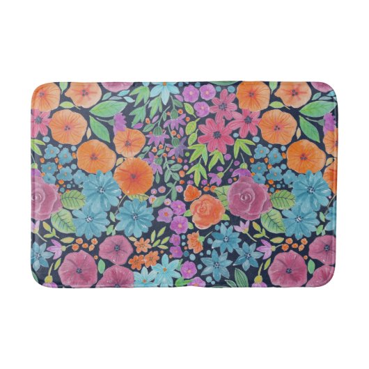 Tapis De Bain Motif d'aquarelle florale (Devant)