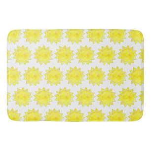 Tapis De Bain Motif d'aquarelle solaire jaune