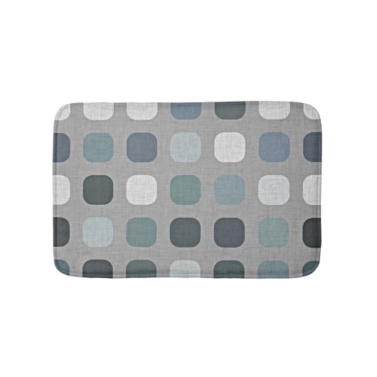 Tapis De Bain Motif d'art Carré turquoise gris bleu rétro (Devant)