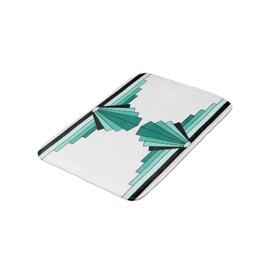 Tapis De Bain Motif d'art déco en verts (Angle)