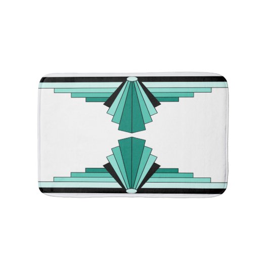 Tapis De Bain Motif d'art déco en verts (Devant)