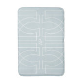 Tapis De Bain Motif d'art déco géométrique personnalisé bleu (Devant (Vertical))