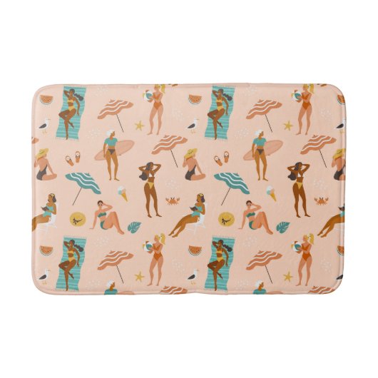 Tapis De Bain Motif de bains de soleil de plage (Devant)