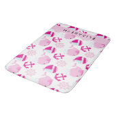 Tapis De Bain Motif De Baleines, Baleines Roses, Votre Nom (Angle)
