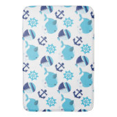 Tapis De Bain Motif De Baleines, Beaux Baleines, Baleines Bleues (devant Vertical)