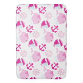 Tapis De Bain Motif De Baleines, Beaux Baleines, Baleines Roses (devant Vertical)