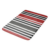 Tapis De Bain Motif de bandes verticales gris-noir rouge (Angle)