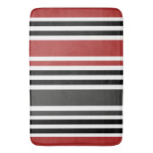 Tapis De Bain Motif de bandes verticales gris-noir rouge (devant Vertical)