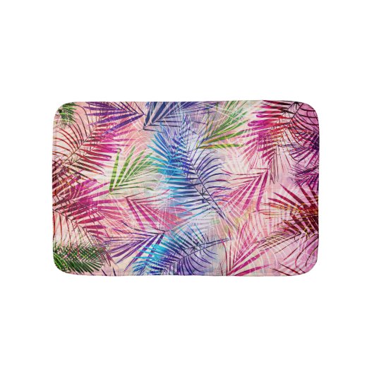 Tapis De Bain Motif de basculement Feuilles d'aquarelle Abstrait (Devant)