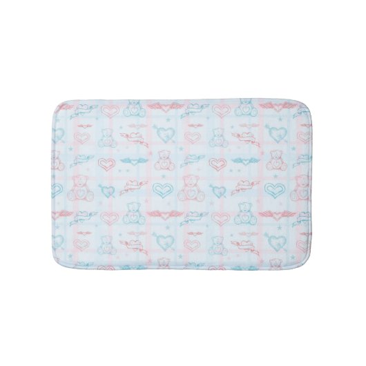 Tapis De Bain motif de bébé avec l'ours de nounours (Devant)