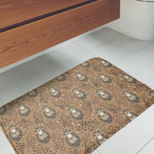 Tapis De Bain Motif de bois illustré de Chouette Brown
