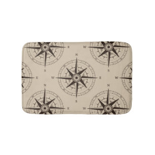 Tapis De Bain Motif de boussole de navigation