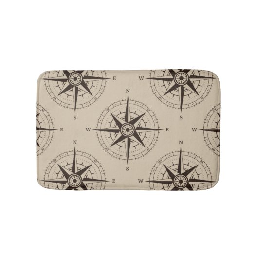 Tapis De Bain Motif de boussole de navigation (Devant)