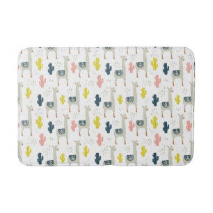 Tapis De Bain Motif de cactus et de lamas