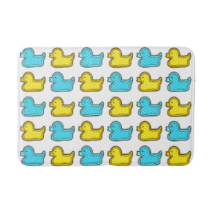 Tapis De Bain Motif de canard jaune et bleu