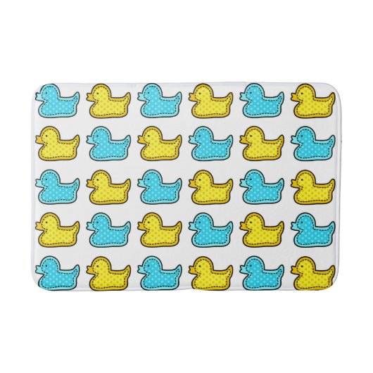 Tapis De Bain Motif de canard jaune et bleu (Devant)