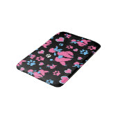 Tapis De Bain Motif de caniche rose et bleu sur Arrière - plan n (Angle)