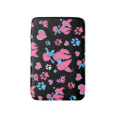 Tapis De Bain Motif de caniche rose et bleu sur Arrière - plan n (Devant (Vertical))
