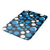 Tapis De Bain Motif de cercles bleus et blancs (Angle)