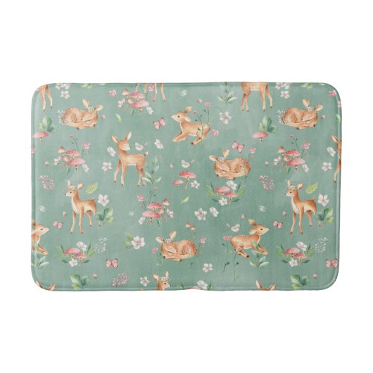 Tapis De Bain Motif de cerfs à l'aquarelle (Devant)