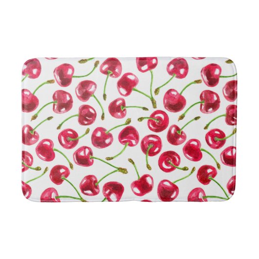 Tapis De Bain Motif de cerises d'aquarelle (Devant)
