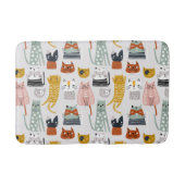 Tapis De Bain Motif de chat à main mignon Doodle (Devant)